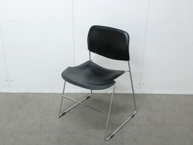スタッキングチェア / ブラック / 【中古】