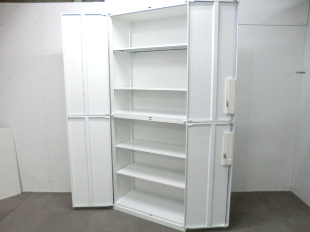 ウチダ / HS / ホワイト / 【中古】 上下連結書庫