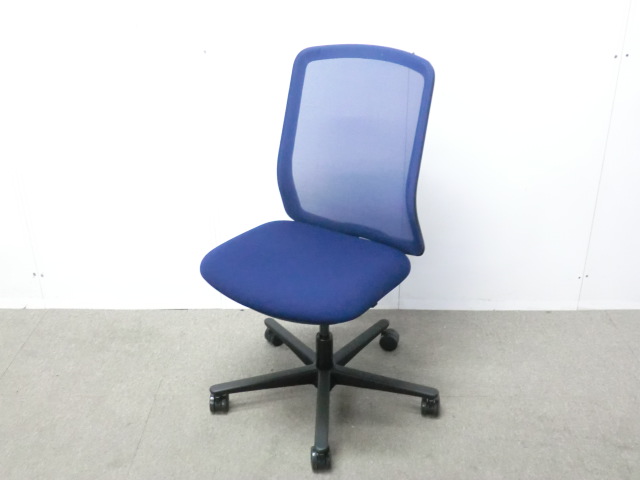 ウチダ / カリッサ2 / ダークブルー / CR2-300M 【中古】 OAチェア肘無