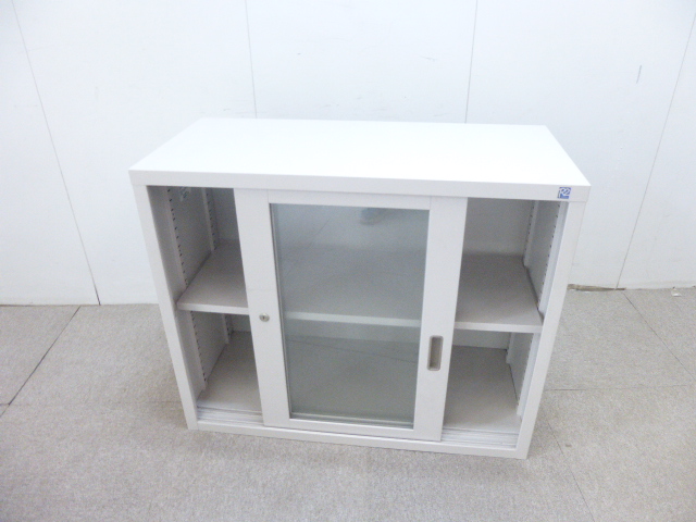 コクヨ/ニューグレー/ガラス引違キャビネット/【中古】