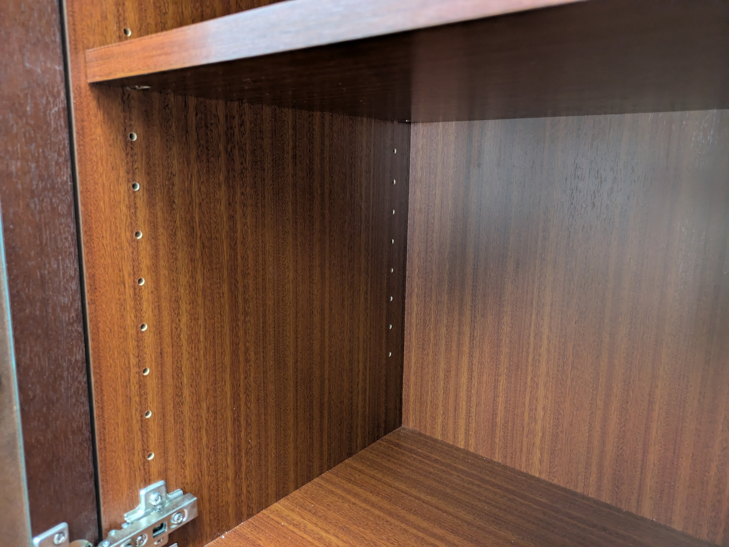 木目調 / 【中古】 木製ガラス書庫