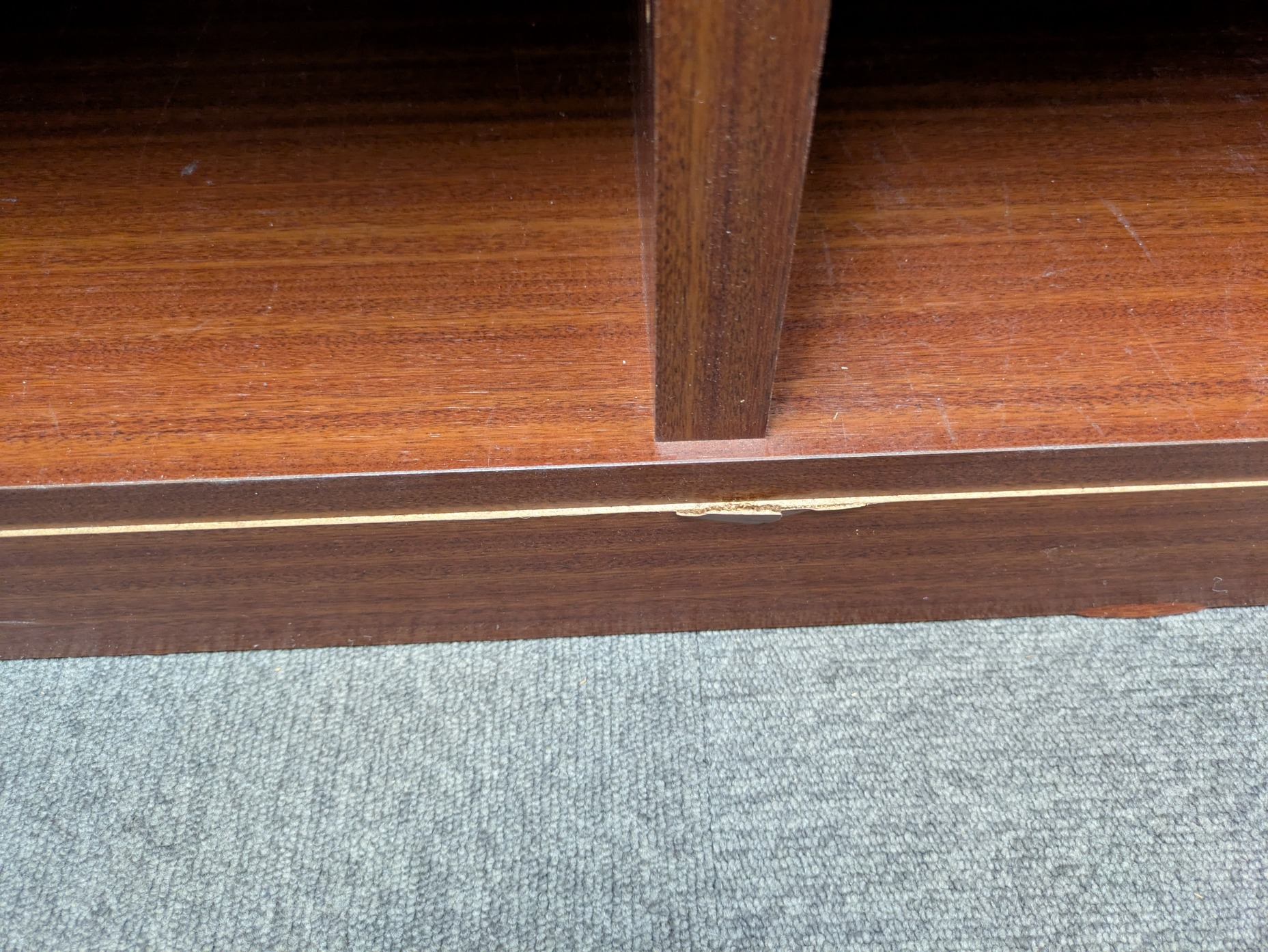 木目調 / 【中古】 木製ガラス書庫