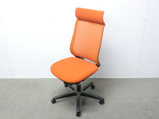 コクヨ/ ミトラ / オレンジ / 【中古】 OAチェア肘無