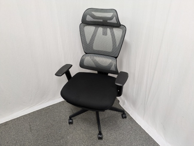 OAチェア / グレー / 【中古】 肘有