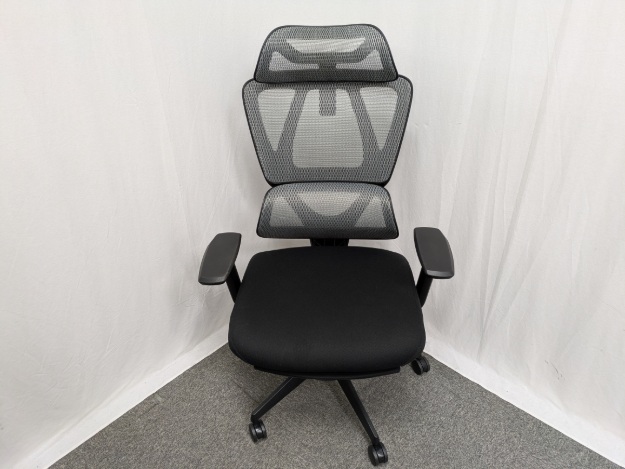 OAチェア / グレー / 【中古】 肘有