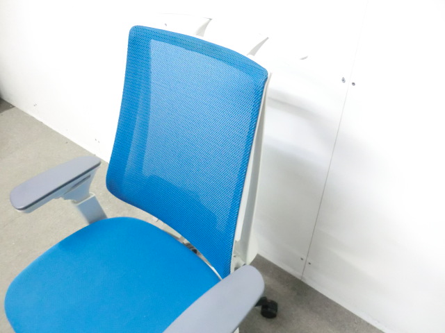 コクヨ/ デュオラ/ ブルー / 【中古】 OAチェア肘有