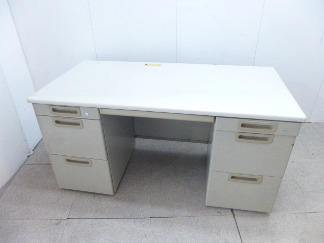 プラス/ニューグレー/両袖デスク/【中古】
