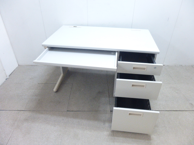 ニューグレー/片袖デスク/【中古】/幅1200