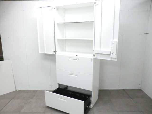 コクヨ/エディア / ホワイト / 【中古】 上下連結書庫