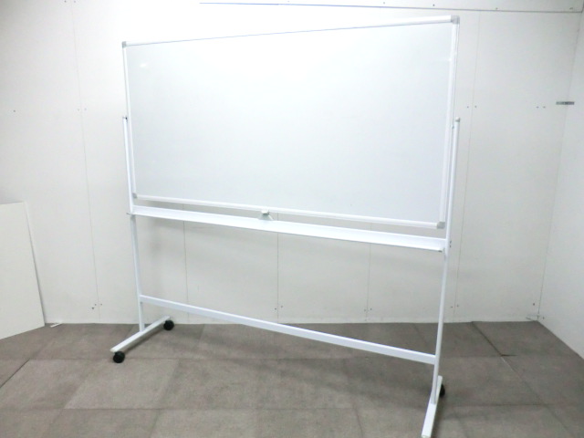 ホワイトボード / ホワイト / 【中古】 両面・脚付き