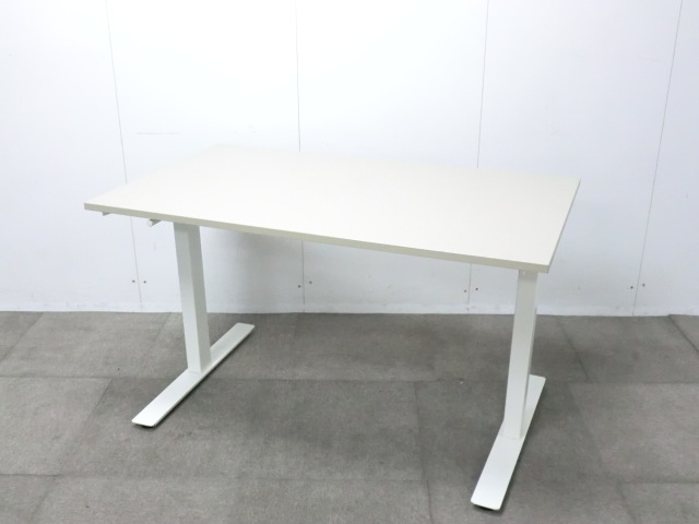 昇降テーブル / ニューグレー / 【中古】 ハンドルタイプ