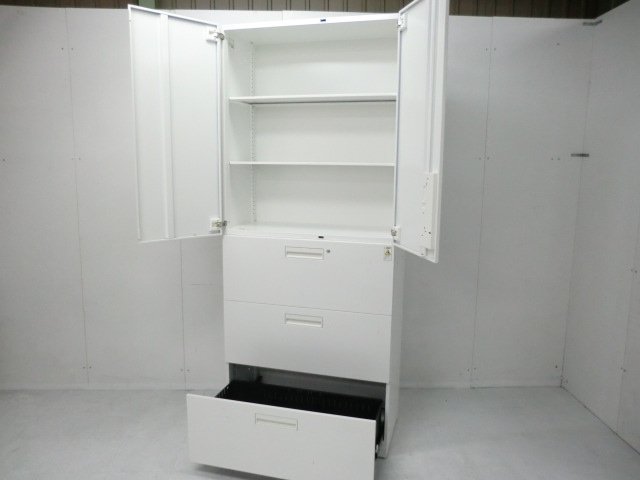 コクヨ/エディア / ホワイト / 【中古】 上下連結書庫