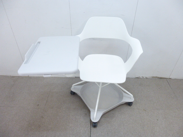 ホワイト/メモ台付きチェア/【中古】