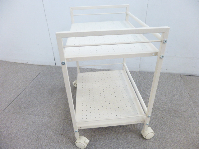 アイボリー/ワゴン/キャスター付/【中古】