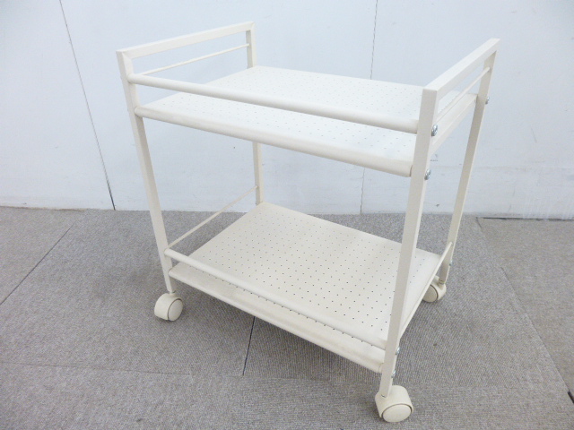 アイボリー/ワゴン/キャスター付/【中古】