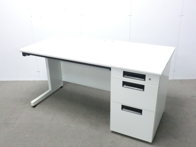 プラス/フラットライン/ ホワイト / 【中古】 片袖デスク