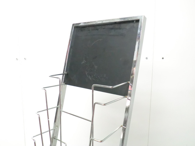 カタログスタンド / シルバー / 【中古】 1列折り畳み