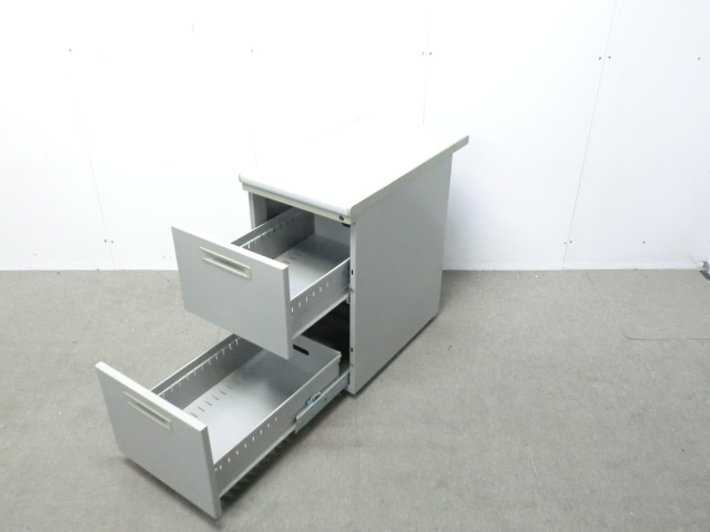 ウチダ/ JUST / ニューグレー / 【中古】 2段脇机