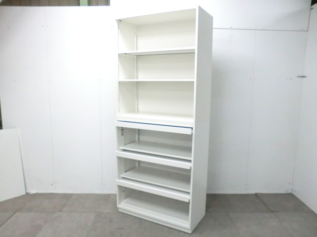 イトーキ/ シンライン / ホワイト 【中古】 上下連結書庫