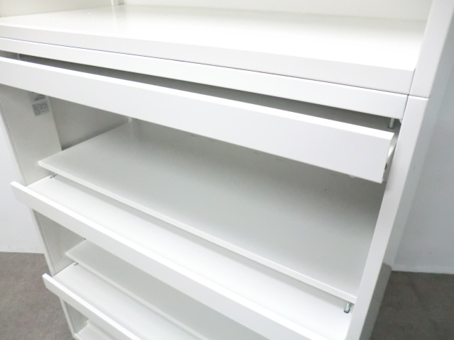 イトーキ/ シンライン / ホワイト 【中古】 上下連結書庫