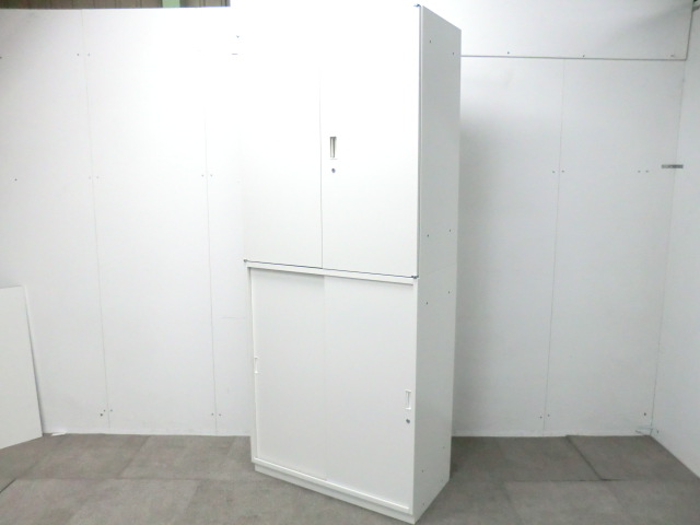 イトーキ/シンライン/ ホワイト / 【中古】 上下連結書庫