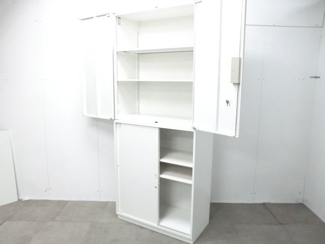 イトーキ/シンライン/ ホワイト / 【中古】 上下連結書庫