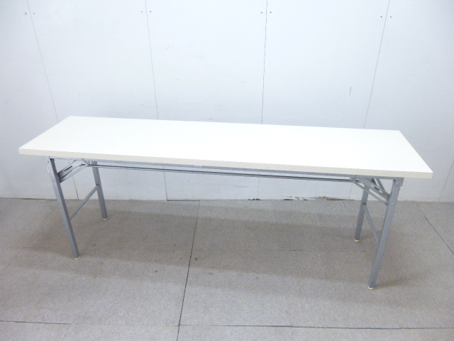 ホワイト/折り畳みテーブル/【中古】/
