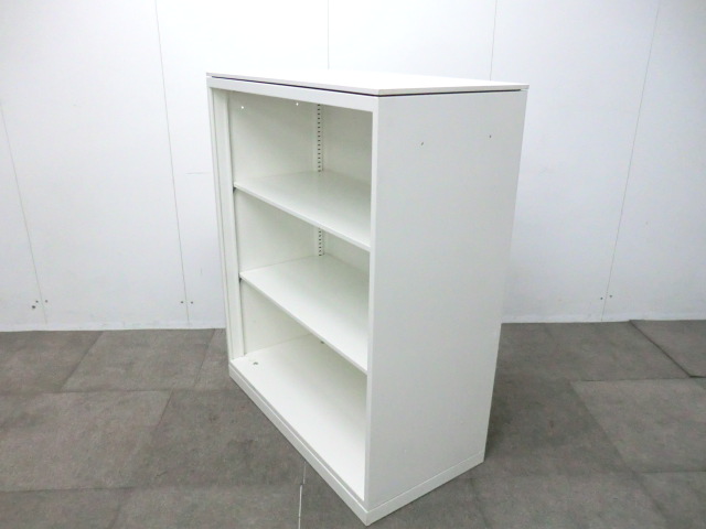オカムラ/レクトライン/ホワイト/【中古】オープンキャビネッ