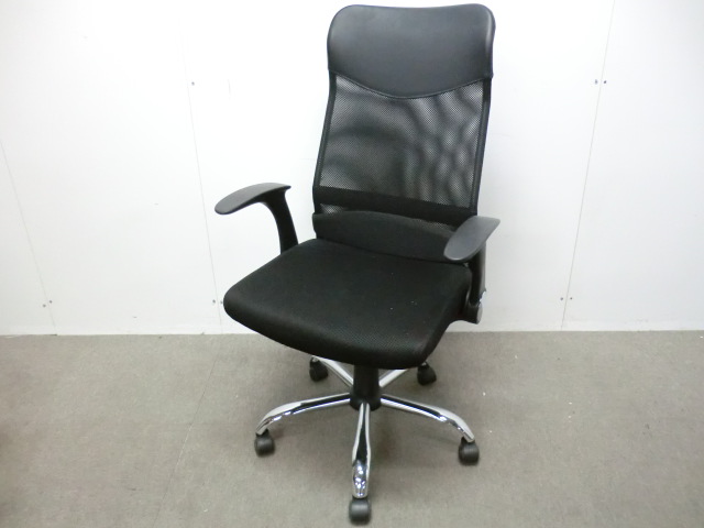オフィスチェア / 肘無 /　ブラック 【中古】