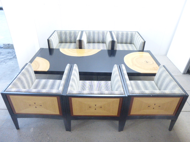 大川家具/木目調/応接セット/【中古】