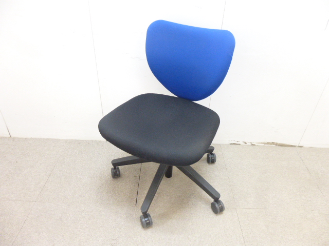 ウチダ/エポ/ブルー/OAチェア/肘無/【中古】