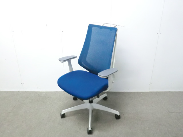 コクヨ/ デュオラ / ブルー / 【中古】 OAチェア肘有