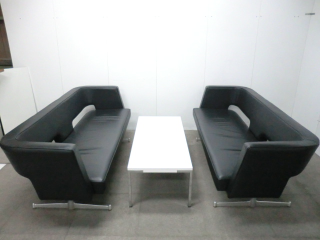 応接3点セット / ブラック / 【中古】