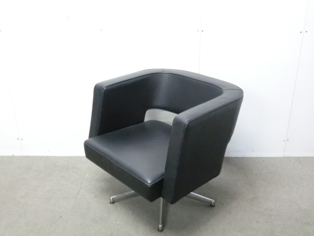 1人掛けソファ / ブラック / 【中古】