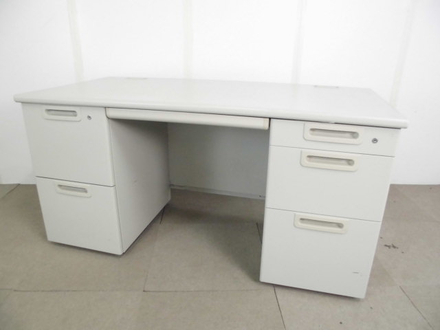 プラス/ニューグレー/両袖デスク/【中古】
