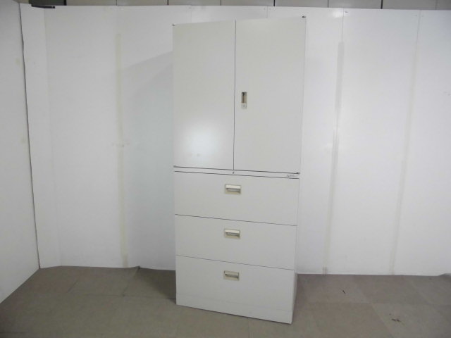 オカムラ/ニューグレー/上下連結書庫/【中古】