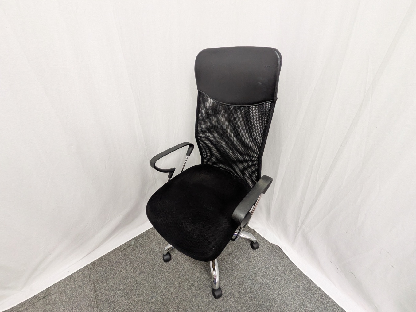 OAチェア / ブラック / 【中古】 肘有
