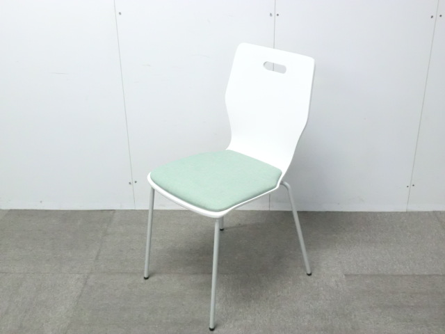 スタッキングチェア / ライトブルー / 【中古】 木製