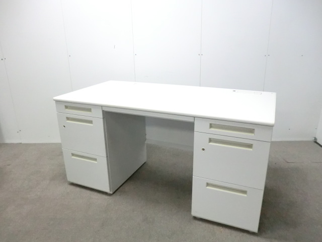 イナバ / デュエナ / ホワイト / 【中古】 両袖デスク