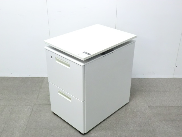 コクヨ / ホワイト / 【中古】 天板付き2段ワゴン