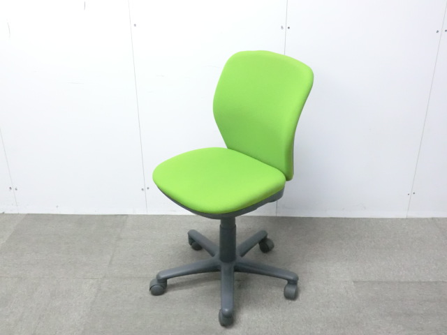 アイコ / ライトグリーン / 【中古】 OAチェア肘無し