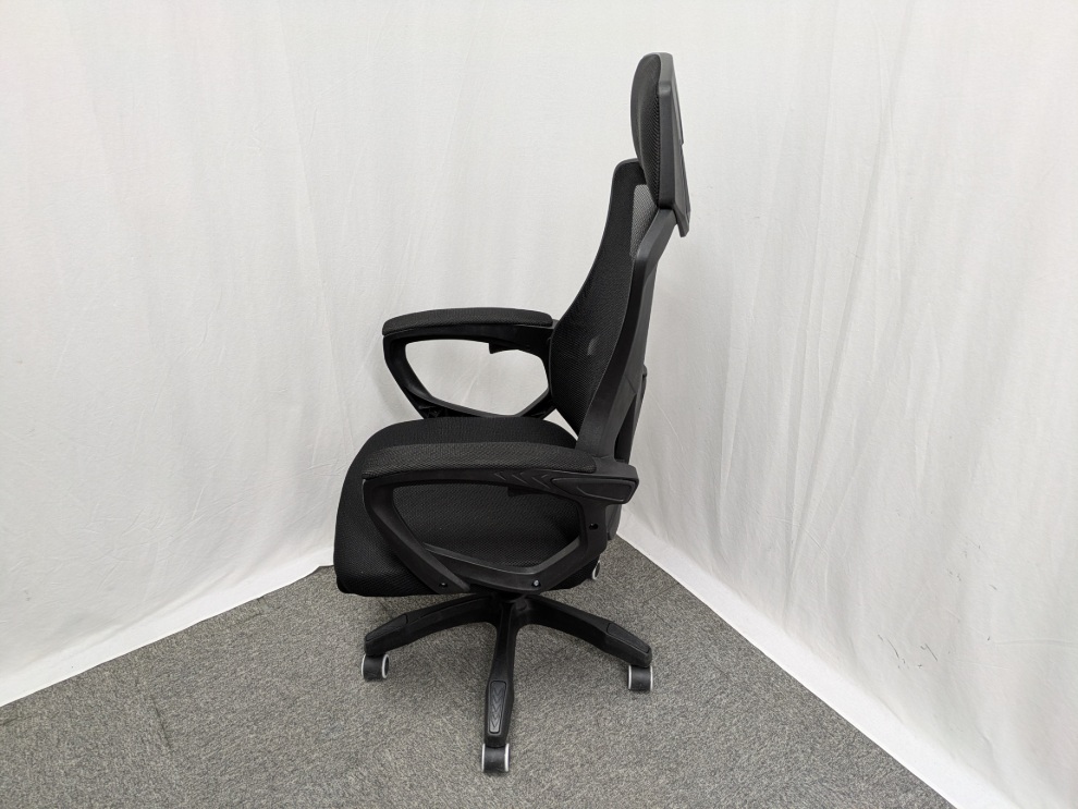 OAチェア肘有 ブラック 【中古】 オフィスチェア 事務椅子 椅子