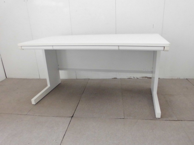 ウチダ/ホワイト/平デスク/【中古】