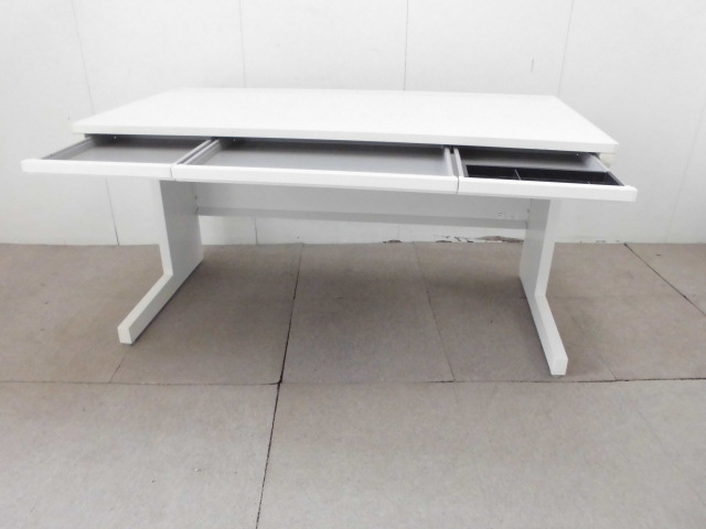 ウチダ/ホワイト/平デスク/【中古】