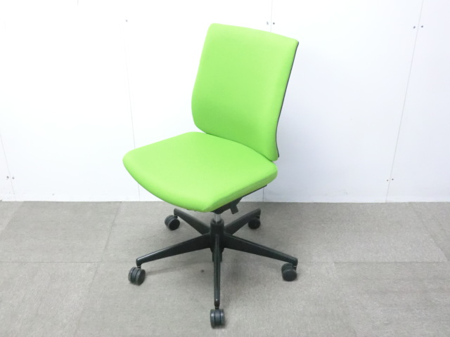 コクヨ/ウィザード/ライトグリーン/【中古】OAチェア肘無し