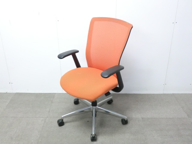 コクヨ/ エトス / オレンジ / 【中古】 OAチェア肘有