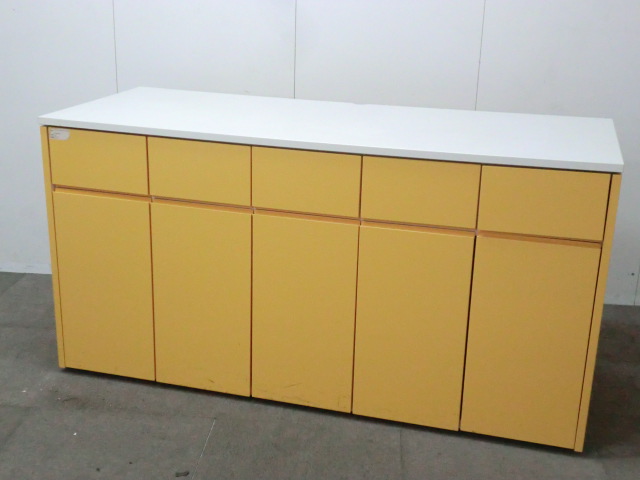 コクヨ / イエロー 【中古】 キッチンキャビネット