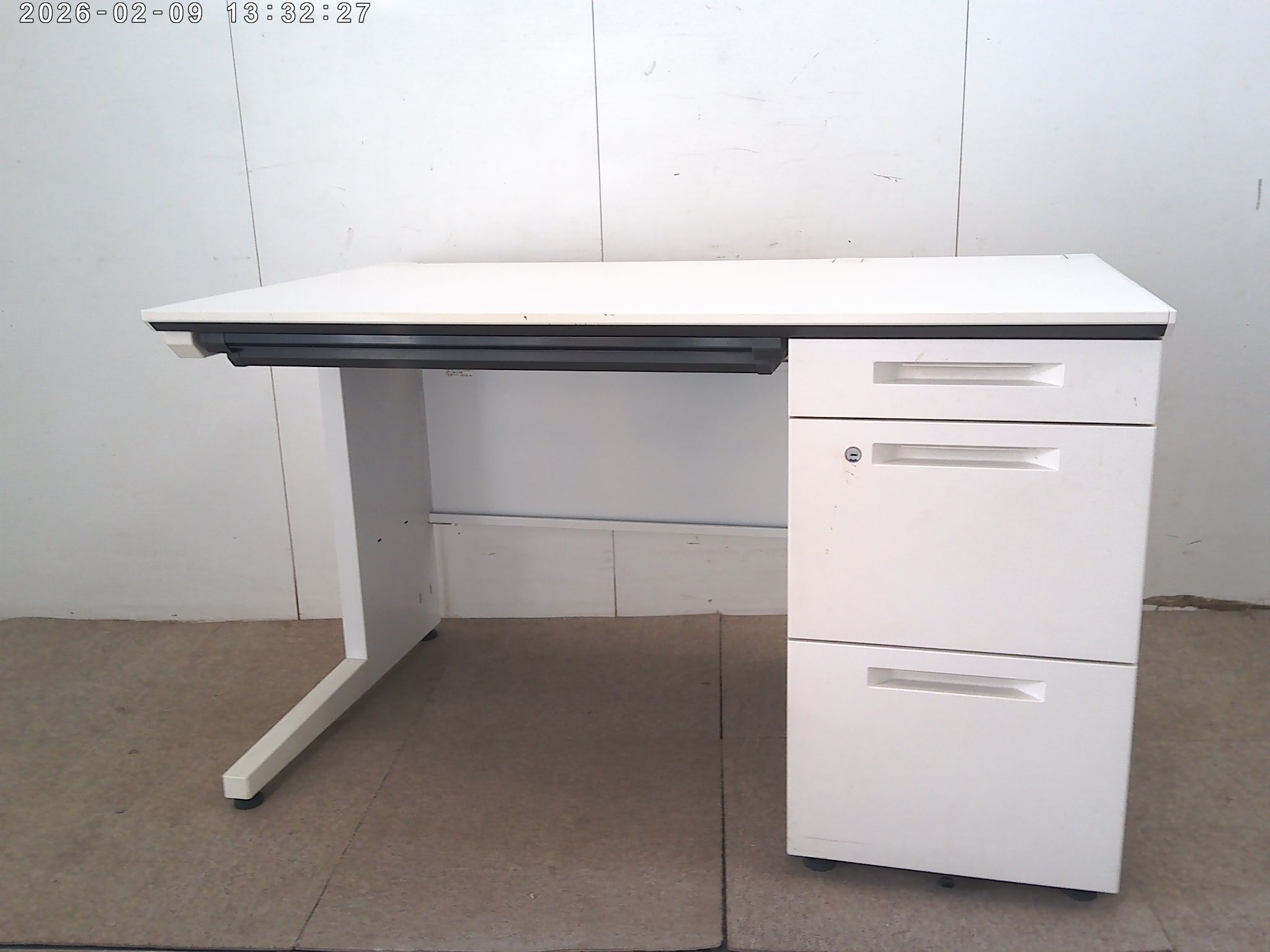 コクヨ/IS/ホワイト/片袖デスク/【中古】