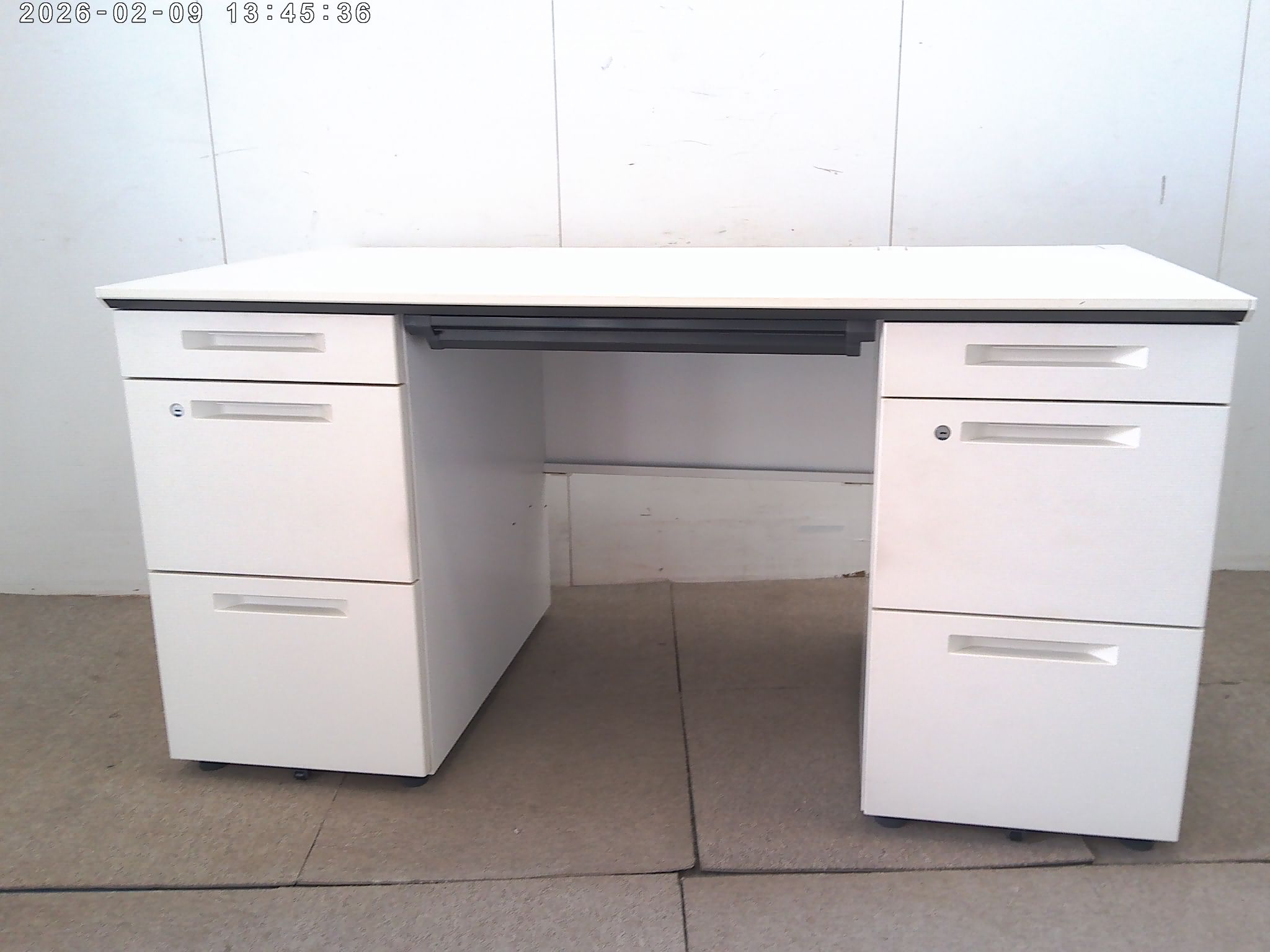 コクヨ/IS/ホワイト/両袖デスク/【中古】