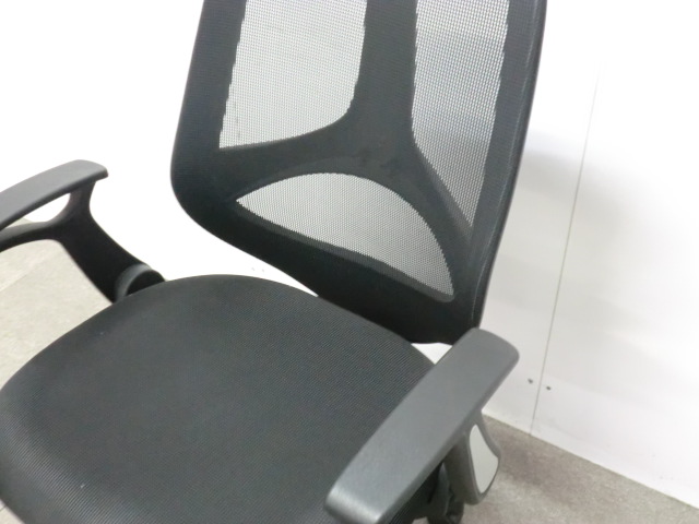 OAチェア肘有 ブラック 【中古】 オフィスチェア 事務椅子 椅子